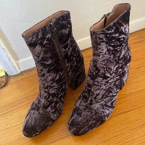 DRIES VAN NOTEN VELVET ANKLE BOOTIES